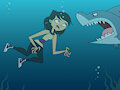 Total Drama with shark by darkbunny666