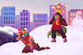 Snow day Sunshine Family by DiMikey2000