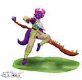 Commission - Dragon - Druid get up