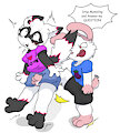[Art Trade] Kicked and Apology by Hoya82