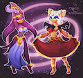 Wave and rouge hypnotized belly dancer (Commission)