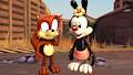 Tails and Dot without gloves/shoes (2021 render) by SourceToonGeek23