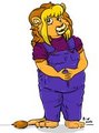 Purple overalls