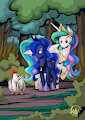 Celestia x Luna - Chicken by mysticalpha