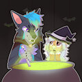Zeph and Tamai at Halloween by ZephyWolfface
