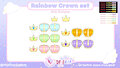 Rainbow Crowns sub badge set