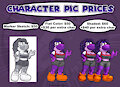 Character pic prices (March 2023)