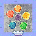 Rainbow Paint Paws Sticker Set!