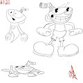 Cuphead Sketches (Fanart) by circusinc
