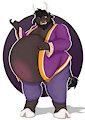 cute pregnant bull (pink tummy version)