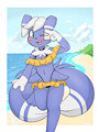 beach floof by RivvonCat