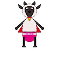 Pretty pink diaper of the lamb.