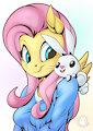 Fluttershy x Angel 5 by mysticalpha