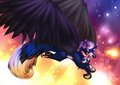 Flying over the stars by DarkBlueAnt