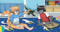 Felix and Fidget play time