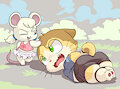 Commission - mouse defeats cat