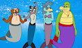 MerBrok, MerGraff, MerShay, and MerOtt by ChelseaCatGirl