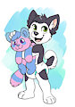 A pup with a plush