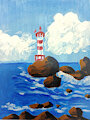 Oil and marker painting