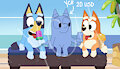 Bluey YCH! - Summertime! - OPEN! Bluey and Bingo version