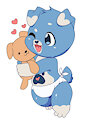 a care baby and his plushie