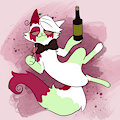 Wine cat by Trashpandaowo