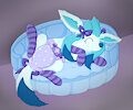Sleepy Glaceon *Commisson* (With wet/messy alt) by PlinkiePoi