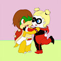 A Huggle with Harley by PoisndartDragoon