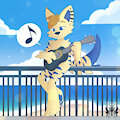 Guitar on the beach by tekunotheislandfen