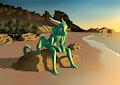 Sea-dragon on Rock by DonPretzel