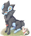 Luxray & Skitty by ChromaticFox