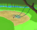 Chespin and Bulbasaur in quicksand - requested by Noname0322