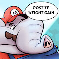 Squashed by Elephant Mario by TrevorFox
