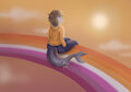 Siting on a lesbian rainbow