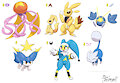 Bunch of Zappy fakemon by MisoSouperstar