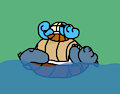 Pokemon Blastoise Mum and Baby by FloppyPony