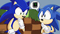 Two Sonic’s are better than one! by somethinghedgehog
