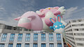 Chansey and Azumarill and Infiny city walking loom