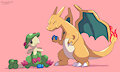 Charizard x Breloom series by unsignedNEZ