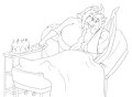 Nina and Vallen Line art by NickTheWolf