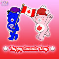 Creative and True North Bear celebrating Canada Day