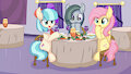 Fluttershy Coco Pommel Marble Pie - Dinner by CyanLightning