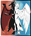 Baransu the twin headed yin yang wolf