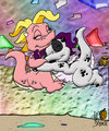 Cassie and Inky in Crystal Caves