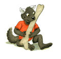Portrait Of Toya With A Giant Doggie Bone