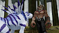 Garurumon vs Leomon (video!) by Jarfox