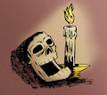 Skull and Candle by SamuraiCanine