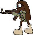 Bunny with camo AKM by ChillStoner