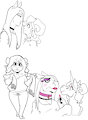 Goth Horse doodles by lizacoyote