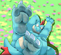 Feraligatr Paw Showoff (Dirty Alt) by RandyTheArtDog